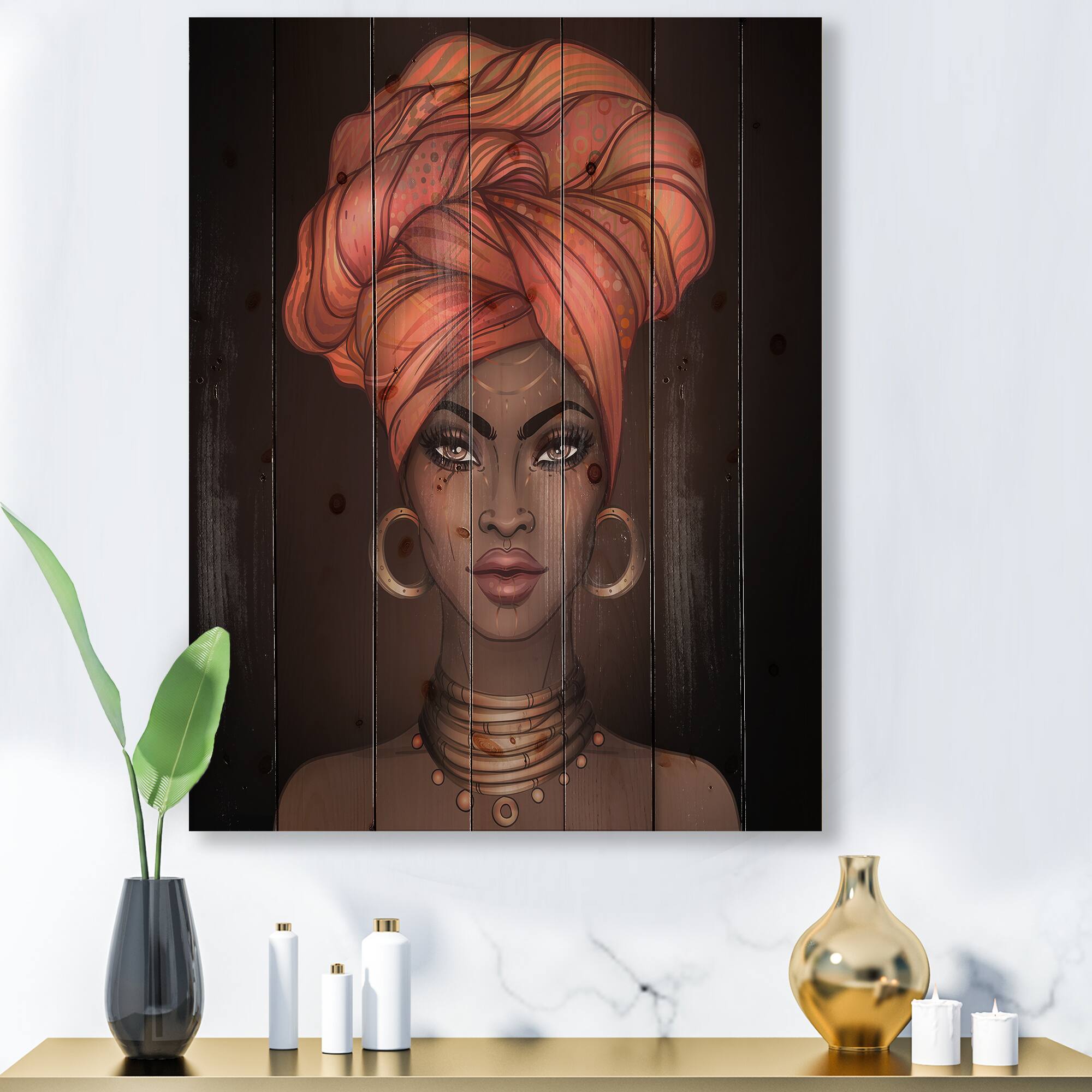 Designart - African American Woman with Turban V